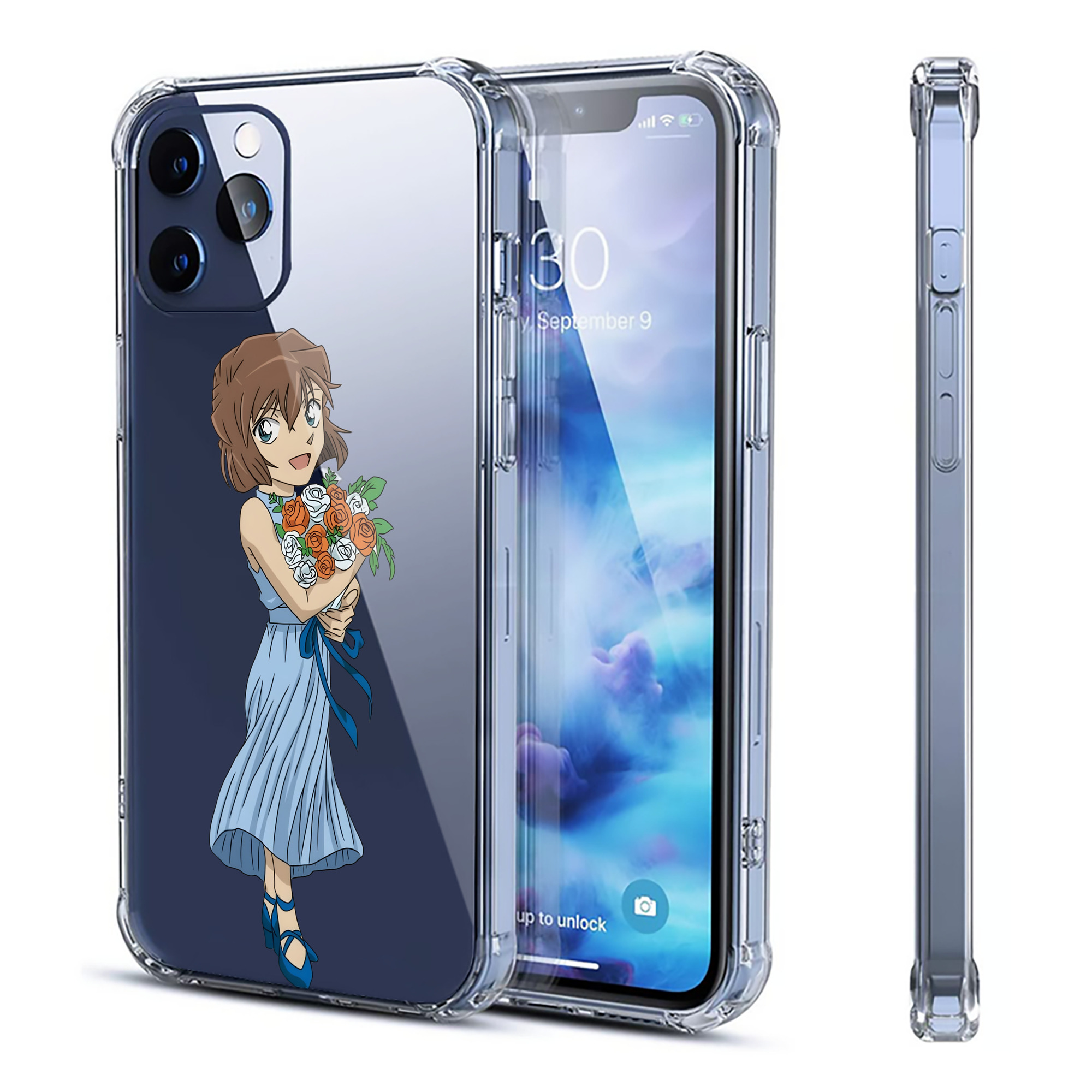 （画像用） 名探偵コナン 灰原 哀 はいばら あい Detective Conan Anita Hailey、Vi Graythorn Haibara Ai 【iPhone 12シリーズ対応】透明スマホケース（クリアソフトケース）